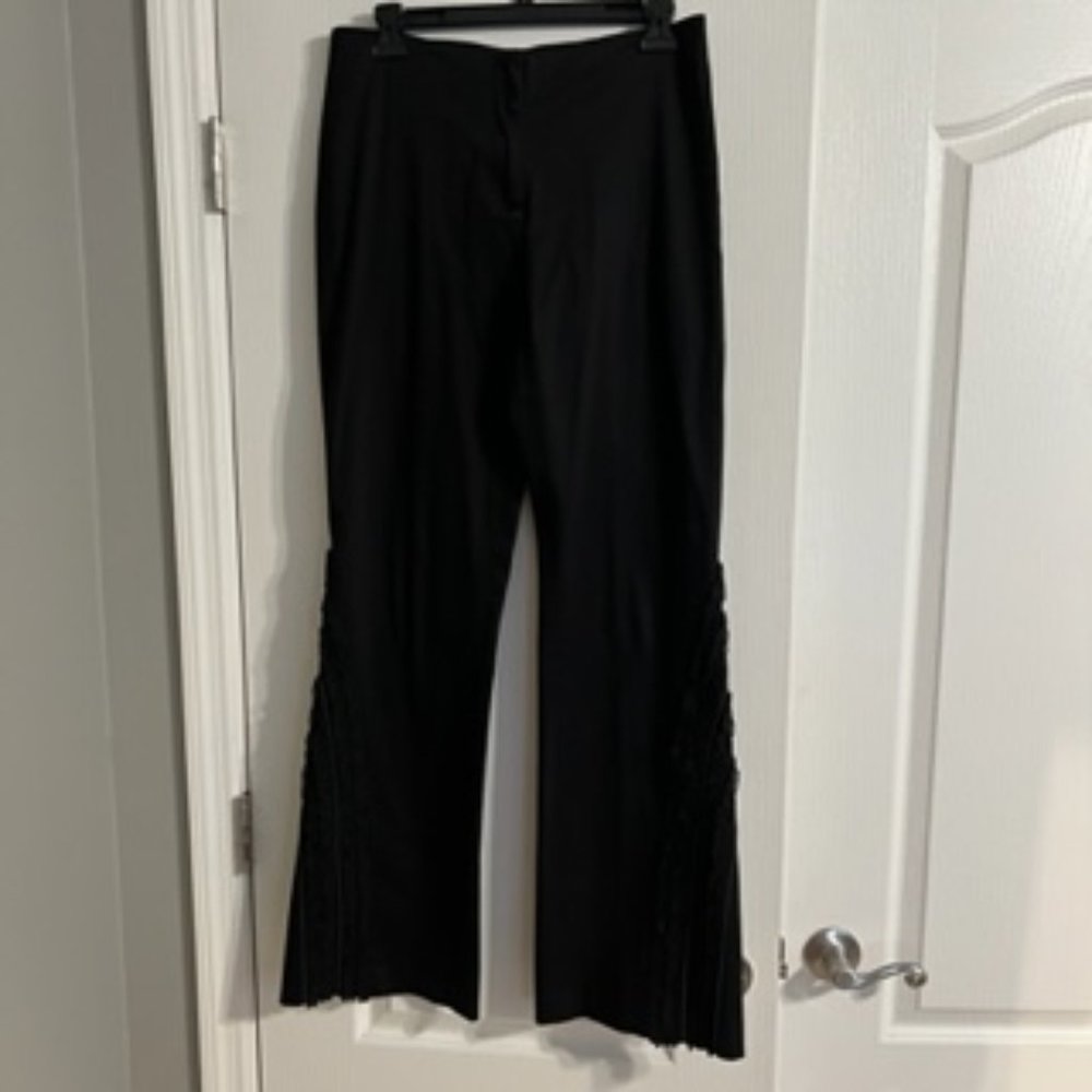 Cache Women's Pants Ruffle Leg 6 Black